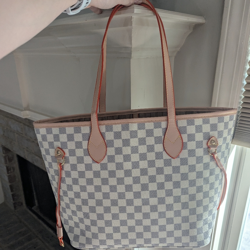 Checkered Tote Shoulder Bag